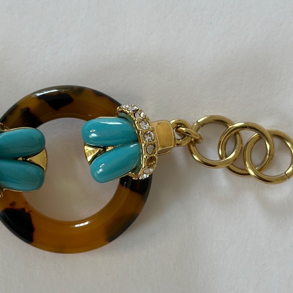 J. Crew Turquoise Tortoise Circle Link Bracelet - Picture 4 of 8